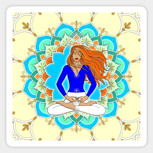 Mandala Listening to the Higher self Magnet by MandalaSoul